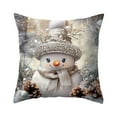 thumbnail image 2 of Fundas de almohada navideñas de 45 x 45 cm | Juego de 1 funda de almohada cuadrada decorativa con cremallera oculta | Tela de algodón suave para sofá, cama y decoración navideña del hogar, 2 of 6