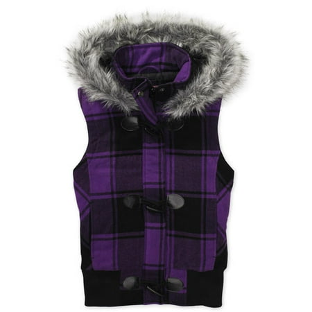 Op - Juniors Plaid Hooded Vest