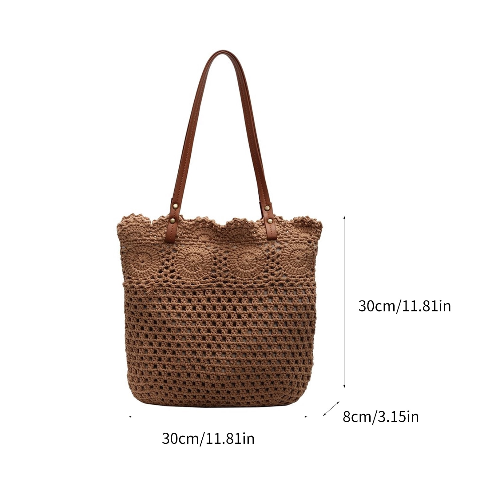 Fashionable Large Capacity Crochet Beach Bag For Women Cotton Hollow Design Shoulder Bags Handbag For Vacation