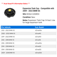 thumbnail image 2 of Expansion Tank Cap - Compatible with 2009 - 2022 BMW X5 2010 2011 2012 2013 2014 2015 2016 2017 2018 2019 2020 2021, 2 of 2