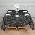 thumbnail image 3 of Black White Gothic Crystal Ball Bird Bat Pattern Square Tablecloth,Waterproof Square Table Cover,Wipeable Spillproof Washable Table Cover for Home Kitchen Party Decor 52"x52"(132x132cm), 3 of 6
