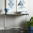 thumbnail image 2 of DecMode 44" x 33" Silver Metal Console Table with Mirrored Top and Acrylic Legs, 1-Piece, 2 of 8