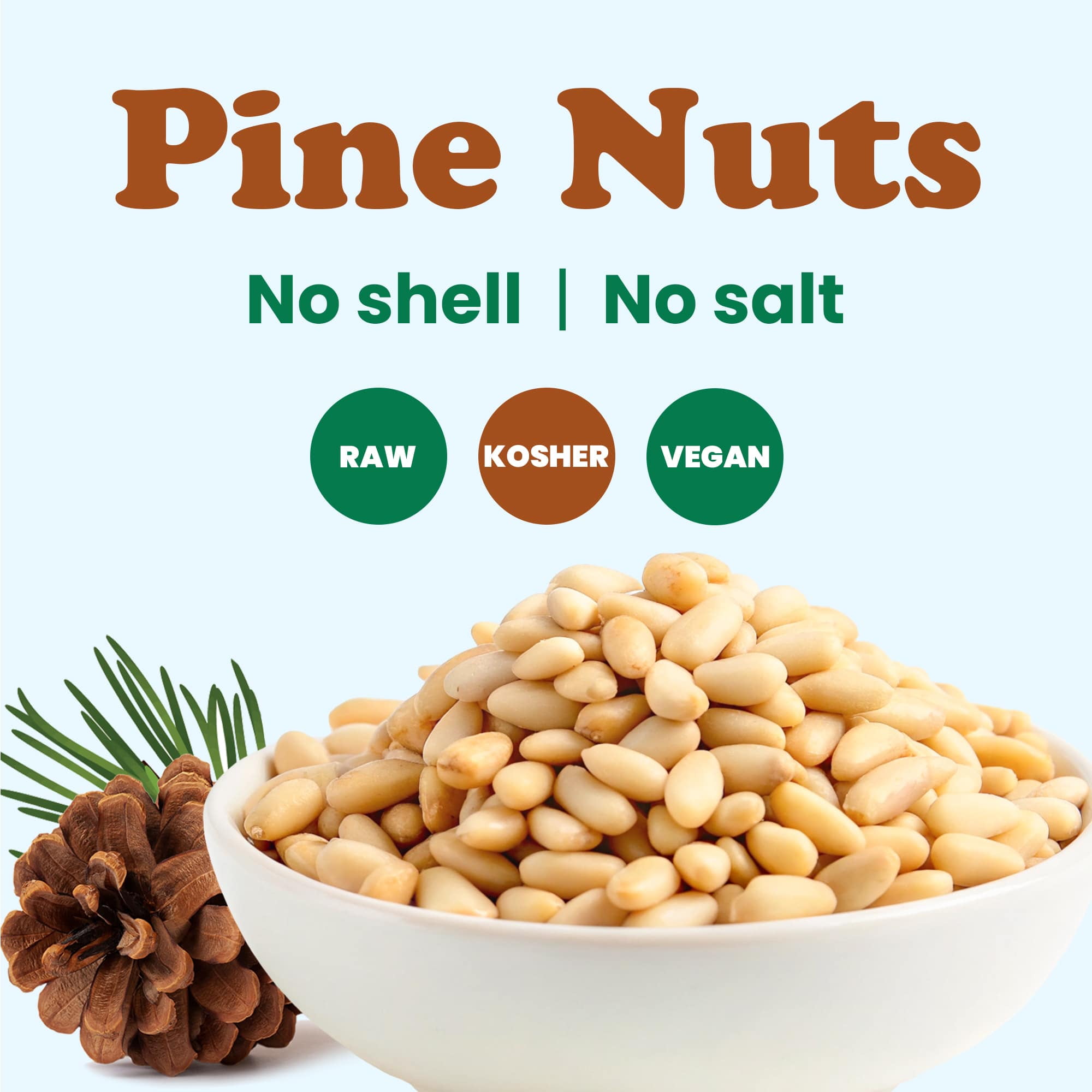 Food to Live Whole Pine Nuts, 8 Pounds, Non-GMO Verified, Raw Pignolias