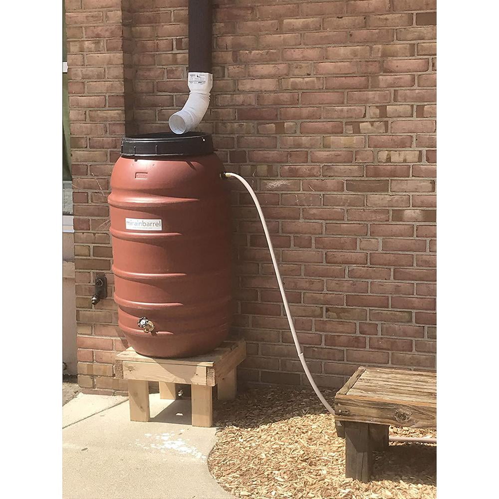 MI Rain Barrel 5-gal Wood Rain Barrel, Handmade