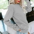 thumbnail image 4 of EHTMSAK Orange Sweatshirt Hoodie Goth Pullover Solid Womens Long Sleeve Tops Soft White Hoodie Gray 3X, 4 of 6