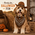 thumbnail image 3 of Pet Cowboy Costume for Cats and Small Dogs, Cat Cowboy Hat with Bandana, Western Halloween Costume Accessories for Dog, Christmas, Holiday Party, Cosplay and Photos, 3 of 6