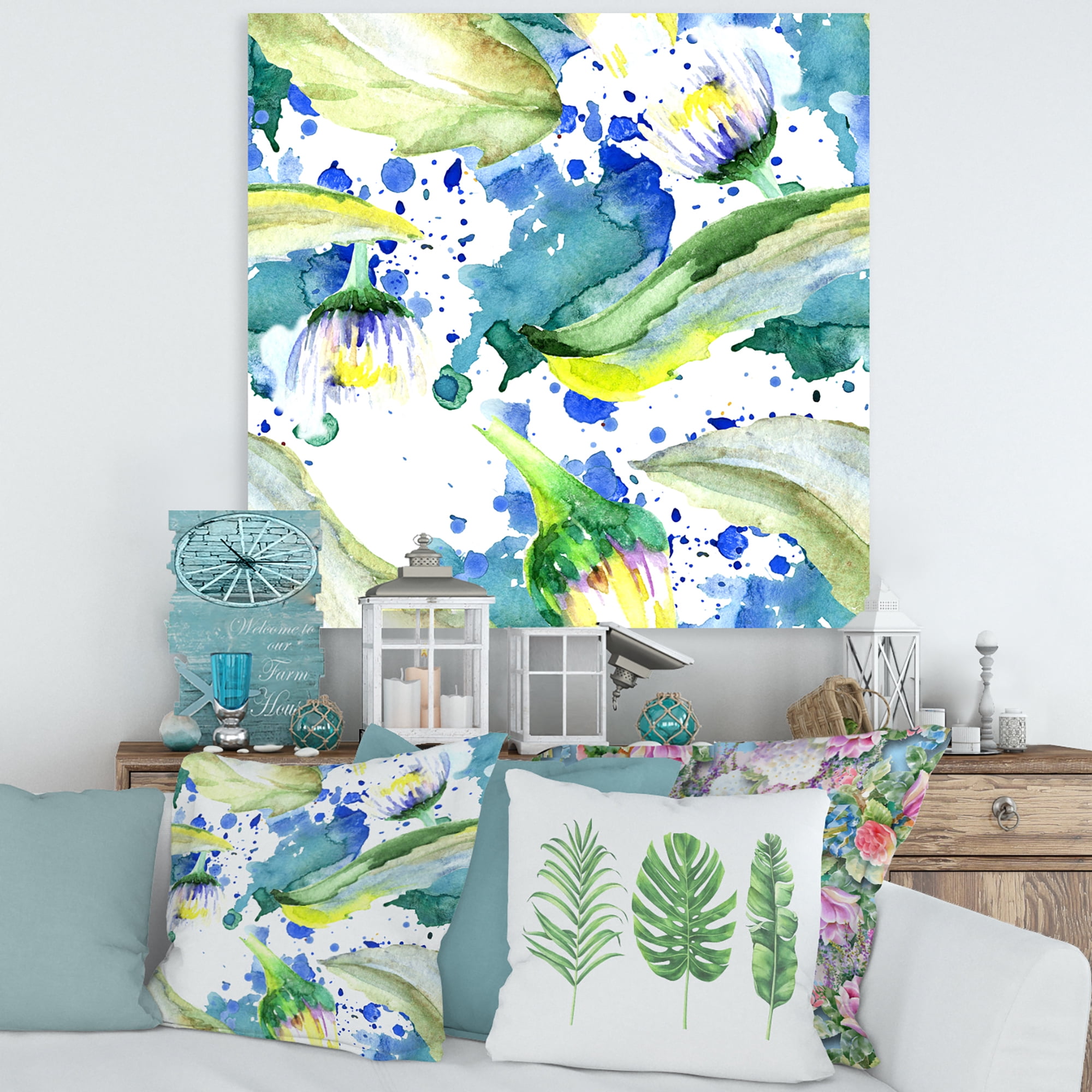 Designart ' Aquarelle Impression of Daisy Flowers I ' Traditional Canvas Wall Art Print
