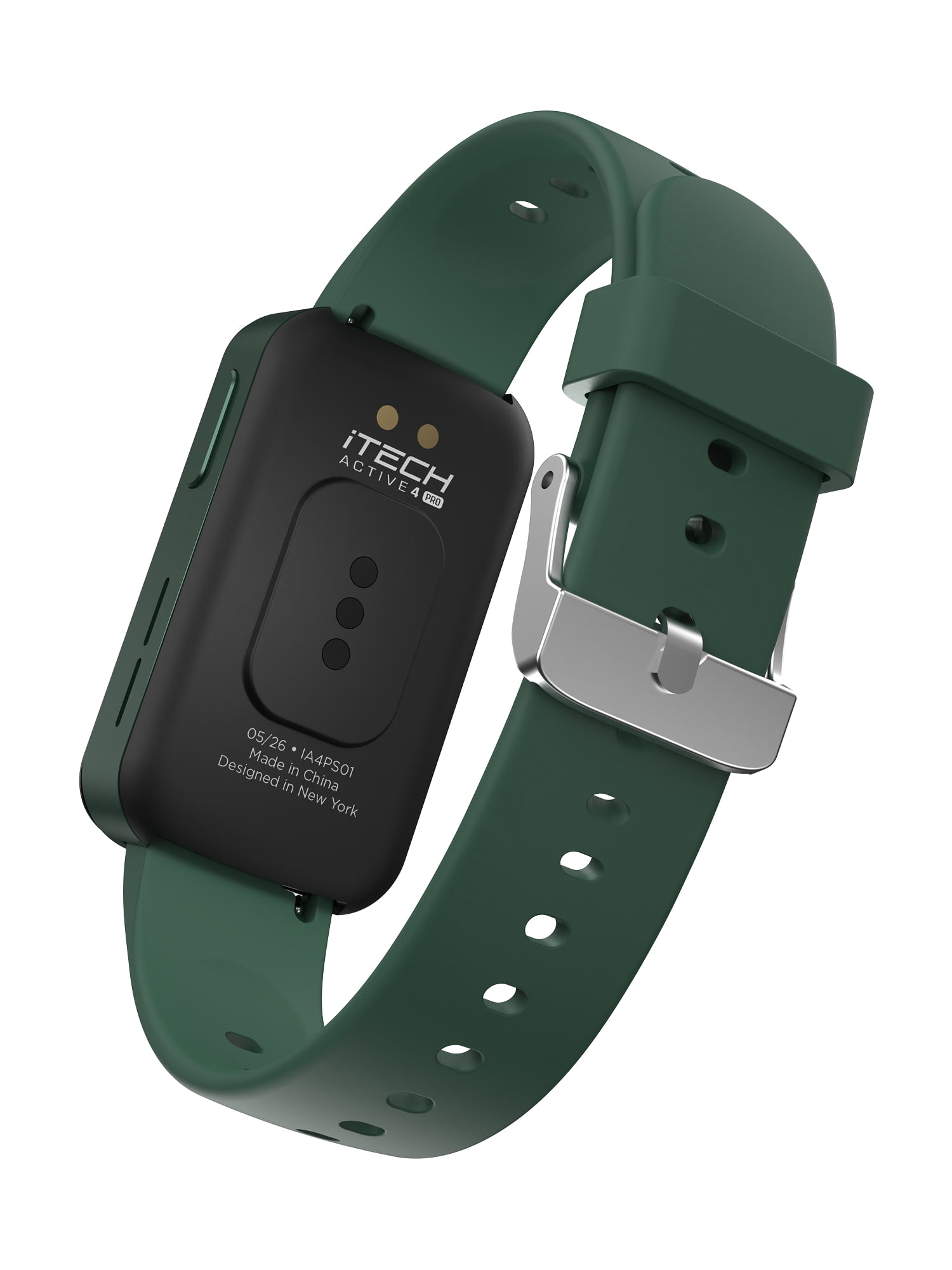 iTech Active 4 PRO Unisex Adult Smartwatch Fitness Tracker, Green, Silicone Strap