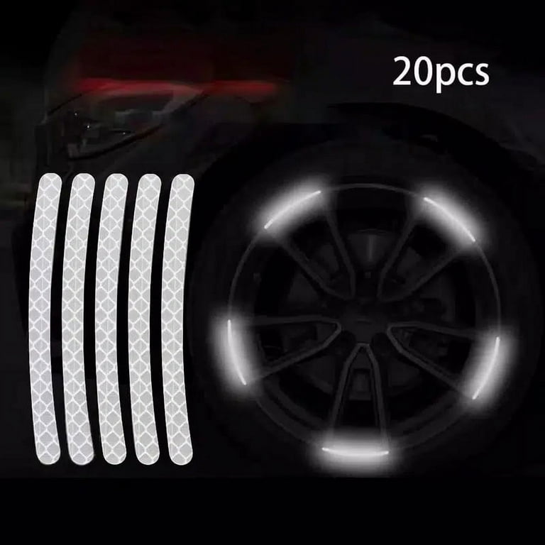 40/20pcs Car Wheel Reflective Stickers Tire Hub Safety Warning