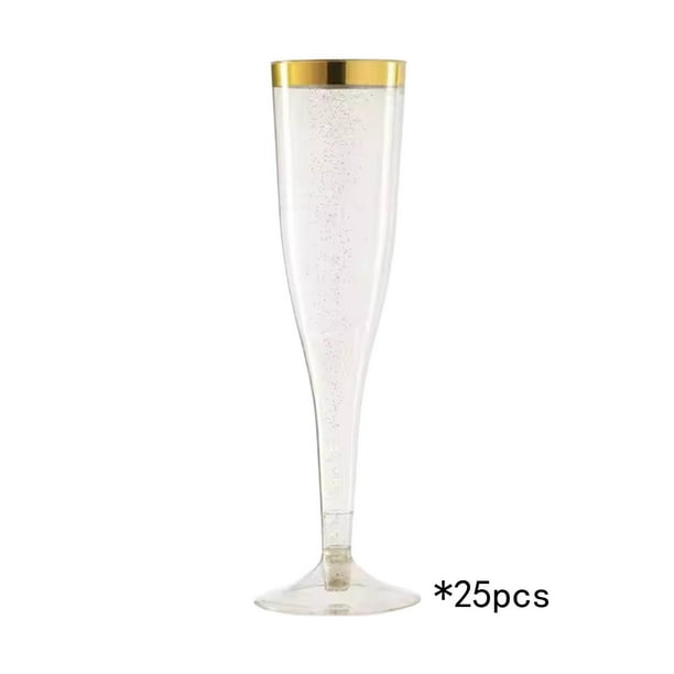 Yhmxh Utensilios de cocina 25 copas de champán desechables de plástico transparente, copas de cóctel Muebles para cocina Accesorios de cocina Mueble organizador cocina Juego de utensilios de cocina