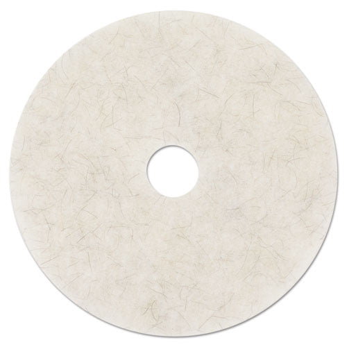 Ultra High-Speed Natural Blend Floor Burnishing Pads 3300, 20" Diameter, White, 5/carton | Bundle of 5 Cartons