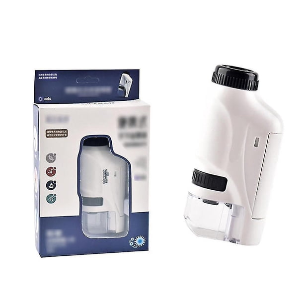 Mini microscopio portátil de mano 60-120x Microscopio con luz LED para el aprendizaje de los estudiantes