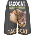 thumbnail image 2 of Funny Tacocat Cat Pizza Design Mens Pajama Pants Shorts Sleepwear Lounge Men's Pajama Bottoms Gift for Family, 2 of 7