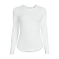 thumbnail image 5 of No Boundaries Junior's' Crewneck Ribbed T-Shirt with Long Sleeves, 5 of 5