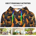 thumbnail image 4 of Fotbe German Shepherd Dog Pattern Womens Long Sleeve Hoodie, Pullover Hooded Sweatshirt, Kangaroo Pocket Hoodie with Eye-catching Drawstrings-Small, 4 of 7