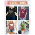 thumbnail image 4 of Anbech Women Love T-Shirts Plus Size Graphic Leopard Heart Short Sleeves Summer Tops, 4 of 8