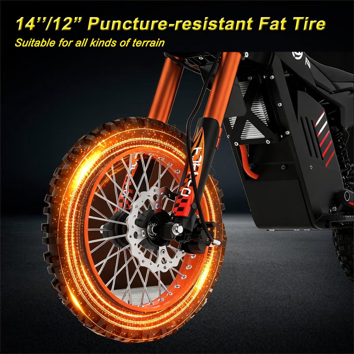X-Pro Drax Sport Peak 2700W Electric Dirt Bike for Teens & Adults Off‑Road E‑Bike with 14"/12" Wheels!