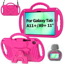 AVAWO Kids Case for Samsung Galaxy Tab A11  Plus/A9  Plus 11 Inch 2026/2023, with Strap, Shockproof Lightweight Handle Stand with Lanyard, Rose