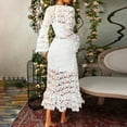 thumbnail image 4 of Aayomet Hawaiian Dresses For Women Women's Long Sleeve V Neck Ruched Bodycon Wrap Club Mini Dress,White M, 4 of 5