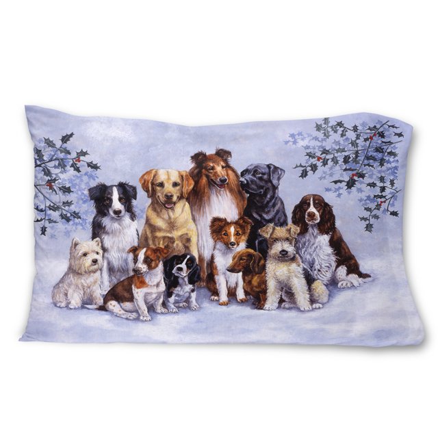 Carolines Treasures BDBA316APILLOWCASE Winter Dogs Fabric Standard Pillowcase