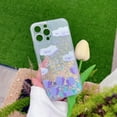 thumbnail image 2 of Compatible with iPhone 15 Pro Quicksand Light up Case Glow in The Dark Liquid Fluorescent Floating Waterfall Floral Tulip Case Women Girly Soft TPU Luminous Shockproof Phone Cover, Purple, 2 of 7
