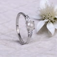 thumbnail image 2 of Freshwater Pearl Wedding Ring 925 Silver Promise Ring For Women Pear Diamond Cluster Engagement Ring Anniversary Gift for Her, 2 of 3
