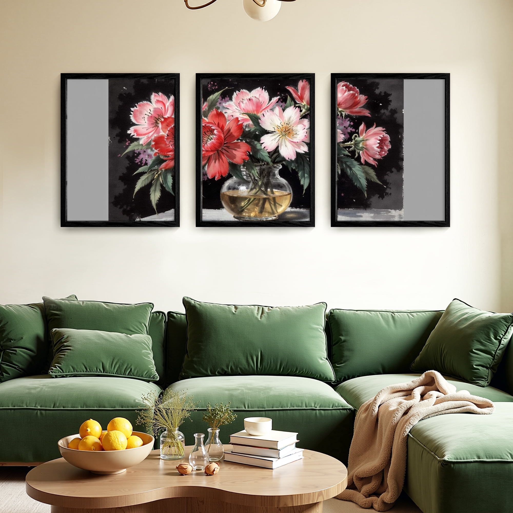 MAYEERTY Modern Abstract Wall Art Painting, Living Room Decor, Black Wood Frame, 23.6"x17.7"