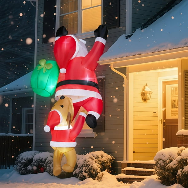 Papá Noel inflable navideño colgante de 2,4 m de Joiedomi con LED