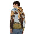 thumbnail image 4 of Honeii Daisy Flower Field Cow Print Hoodies for Men, Pullover & Full Zip, Breathable Zip up Hoodie, Sweatshirt-3X-Large, 4 of 5