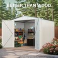 thumbnail image 4 of Miekor Furniture 8X6 FT Metal Outdoor Storage Shed,Tool Shed with Pitched Roof Waterproof with Side Window and Lockable Door,Metal Tool Shed White & Gray MK0671, 4 of 12