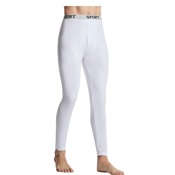 Qarigey Pantalones térmicos de invierno para hombre, pantalones cálidos de estilo informal ajustados para niños, mallas de capa base para hombre, ropa Ropa interior Blanco Delgada Qarigey AP013858-01