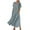 Gray, variant on Diufon Maxi Dresses for Women Solid Color Cotton Linen Dresses Crewneck Short Sleeve Dress with Pockets