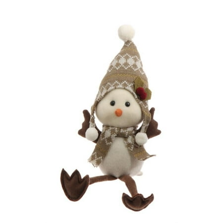 9.75" Country Cabin Decorative Sitting White Bird in Scarf and Hat Stuffed Animal Figure