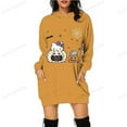 thumbnail image 1 of Sweat à Capuche Long et Ample pour Femmes, Imprimé Hello Kitty, Mode Décontractée Automne avec Poche et Cordon de Serrage, 1 of 7