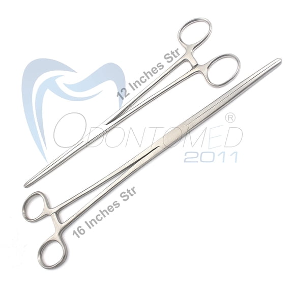 OdontoMed2011 Stainless Steel Fish Hook Remover Straight Tip Fishing Locking Forceps 12"   16" Set of 2 Pieces