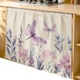 thumbnail image 2 of Purple Florals Cabinet Curtain 35"Wx35"L,Dustproof Under Sink Skirt W/ Self Adhesive Tape,Spring Butterflies Dragonfly Retro Beige Cabinet Curtain Cover for Kitchen Sink,Bathroom Vanity,Laundry Room, 2 of 9