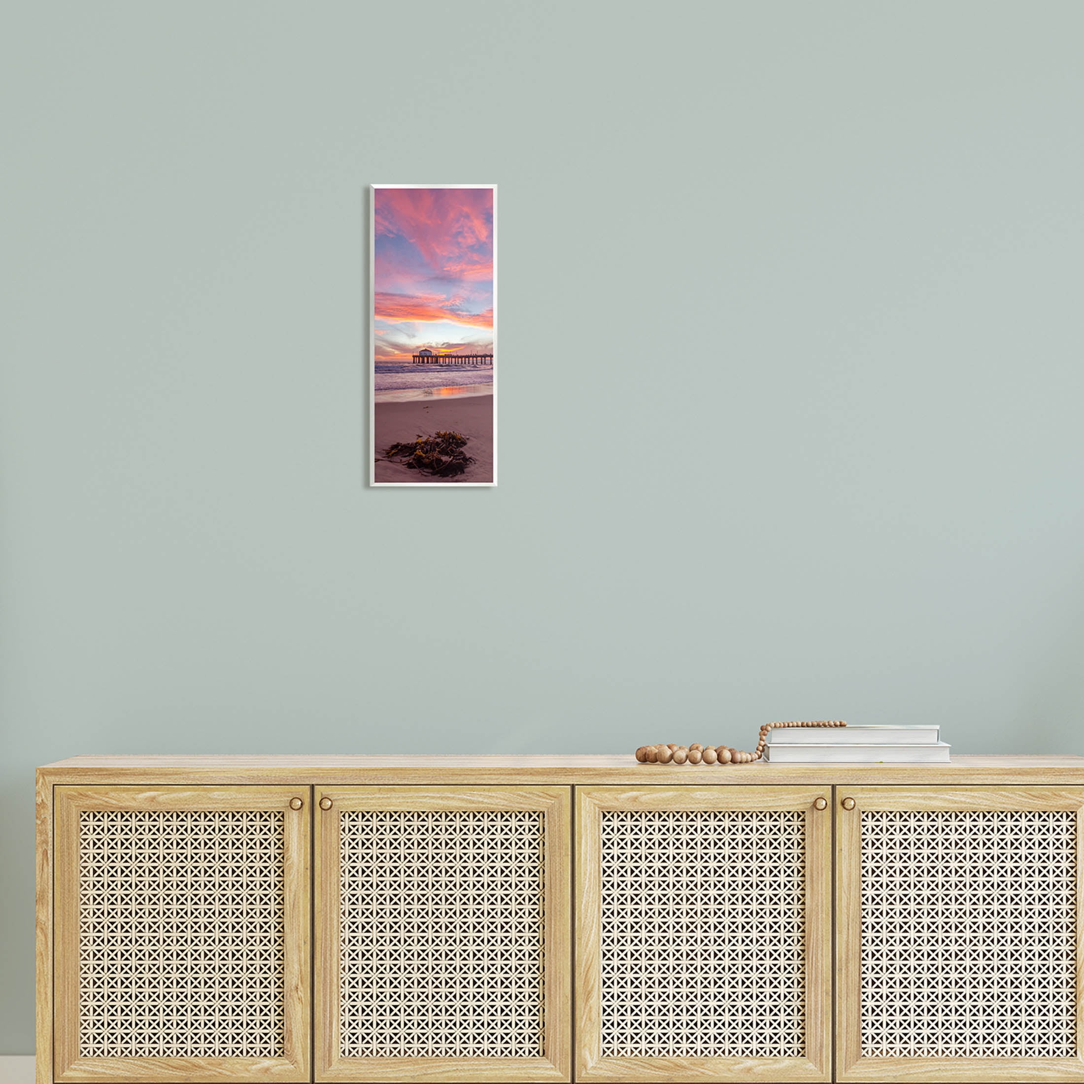 Waterfront Dock Sunset Reflection Coastal Photograph Unframed Art Print Wall Art