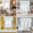 thumbnail image 6 of Teal Flowers Valance Curtains, Branches Rod Pocket Short Window Curtain for Kitchen Bathroom Bedroom, 54"x18", 6 of 9