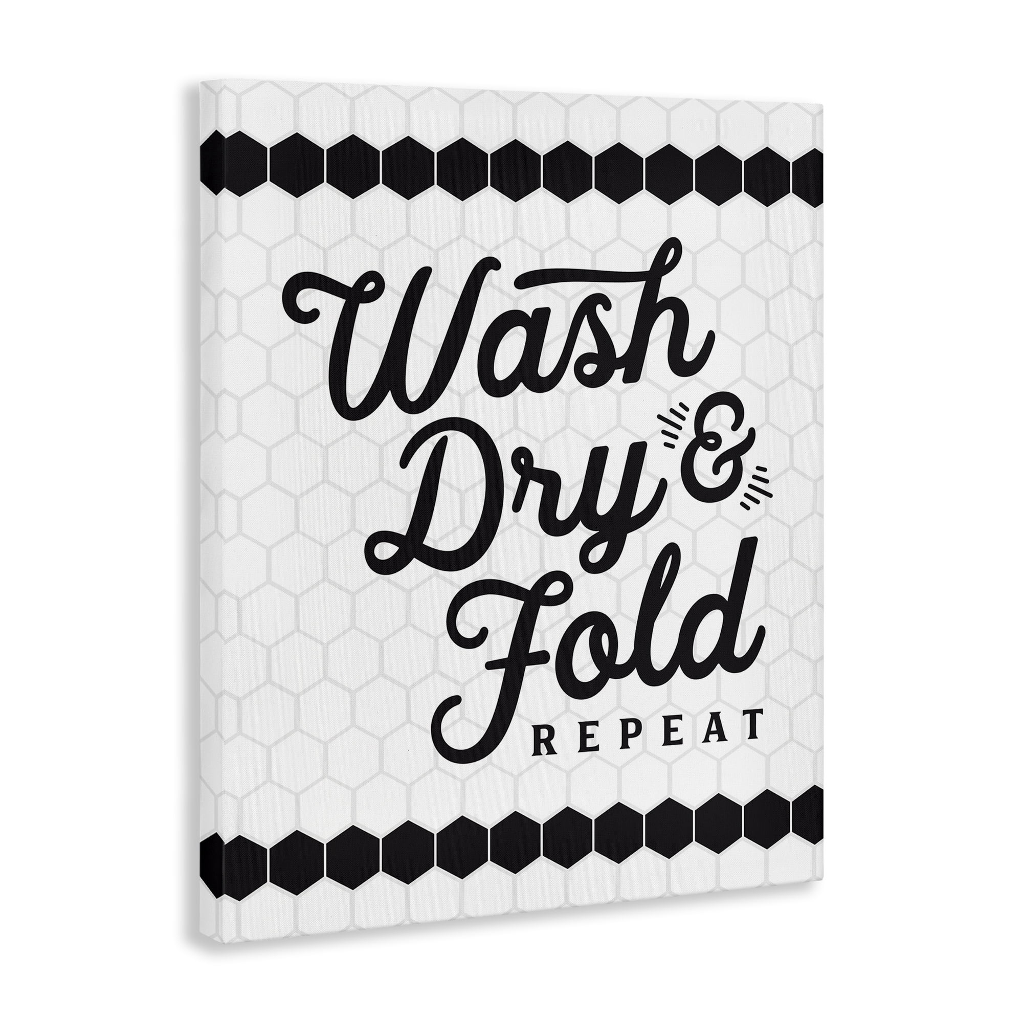 Stupell Industries Geometric Laundry Phrase Typography Painting Gallery Wrapped Canvas Art Print Wall Art, 16 x 20