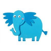 Five Elephants - 6 Pcs, Painted Ella Elephant Wood Cutout 5