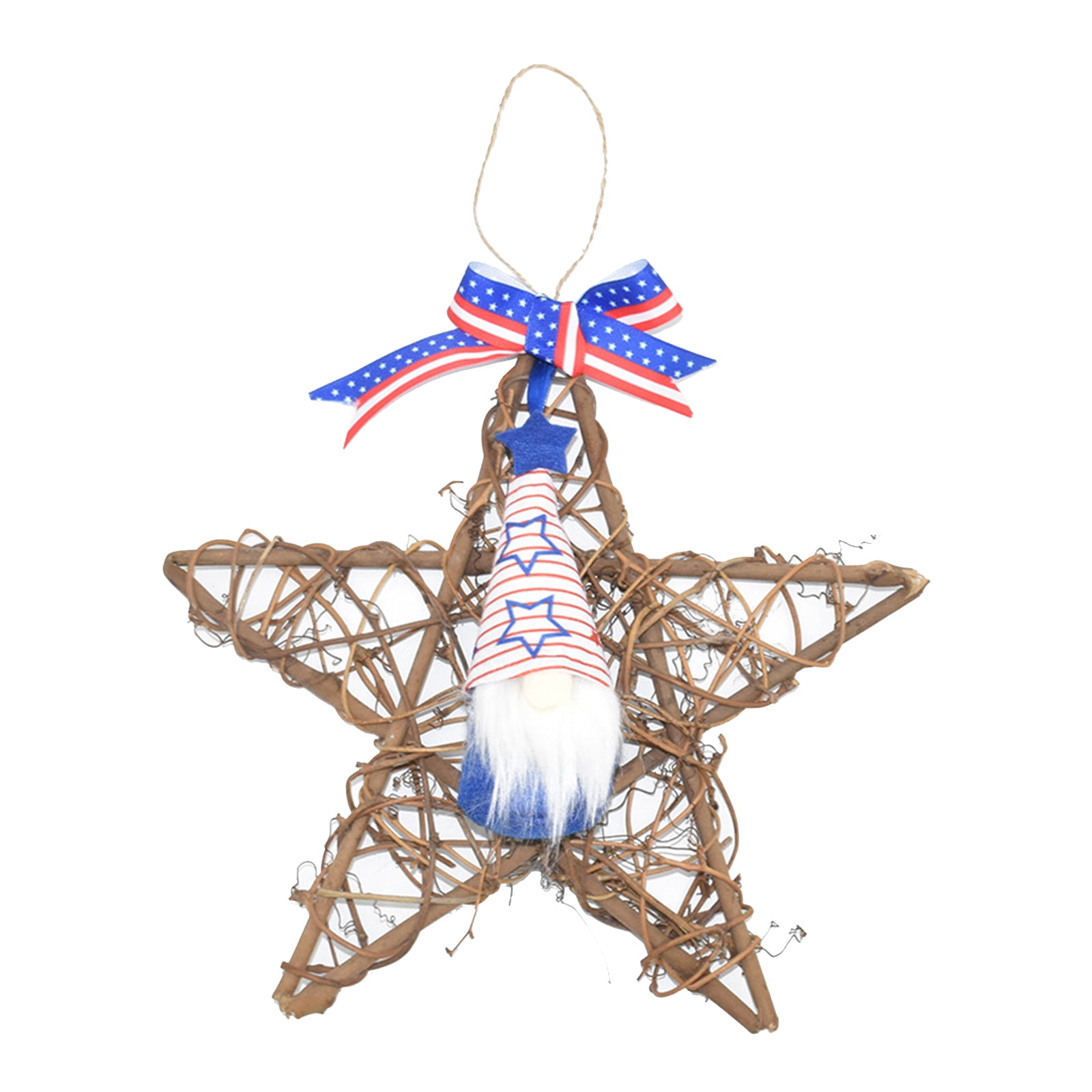 Details about   Rattan Star Patriotic Independence Day Vine Wreath Craft Hanging Ornament 