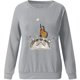 thumbnail image 3 of Mujeres Casual Tops Moda O-cuello Gato Impreso Sudadera Blusa Gegular Pollover Pompotops gfhjh3568, 3 of 4