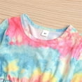 thumbnail image 3 of Kiapeise Kids Baby Girl Long Sleeve Tie-dyed T-shirt Tops Denim Pant Jeans 2PCS Girls Clothing Set, 3 of 6