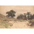 thumbnail image 3 of Julius Jacobus van de Sande Bakhuyzen 24x18 Black Modern Framed Museum Art Print Titled - Landscape with Farm (1845 - 1925), 3 of 5