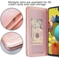 thumbnail image 3 of Case for Samsung Galaxy A71 5G Leather Flip Pouch Wallet Case Cover Folio [Kickstand] for Girls Women Phone Cases for Samsung Galaxy A71 5G Case - Rose Gold, 3 of 5