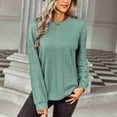 thumbnail image 4 of Suéter Para Mujer, Suéter Para Mujer, Cuello Redondo, Otoño, Invierno, Moda Exterior, Color Puro Suelto Para Fiesta, Para La Vida Diaria Informal Para Citas ANGGREK Gris Verde L, 4 of 7