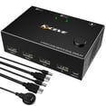 thumbnail image 1 of KCEVE KCEVE KC-KVM202 Dual Monitor HDMI KVM Switch with 4K@30Hz Resolution, USB 2.0 Interface, Plug-and-Play, Compact Design, 1 of 7