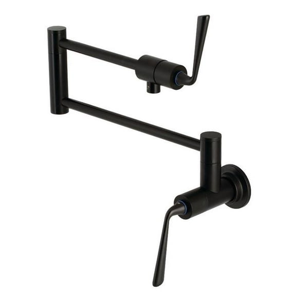 Kingston Brass KS4100ZL Silver Sage Wall Mount Pot Filler, Matte Black