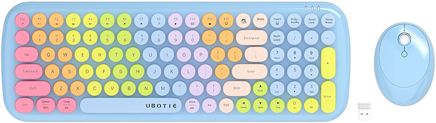 Wireless Keyboards and Mouse Combos, UBOTIE Colorful Gradient Rainbow Color