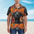 thumbnail image 2 of Susaid Sunflower Black Dog Print Short Sleeve Shirts Button Down Casual Shirts Summer Beach Aloha Button Down Short Sleeve for Men ,XX-Large, 2 of 7
